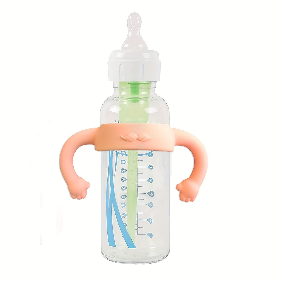 Little-Hand Silicone Bottle Handle Sleeve β Soft, Multi-Functional Grip for Easy Bottle Holding (4-24 Months)